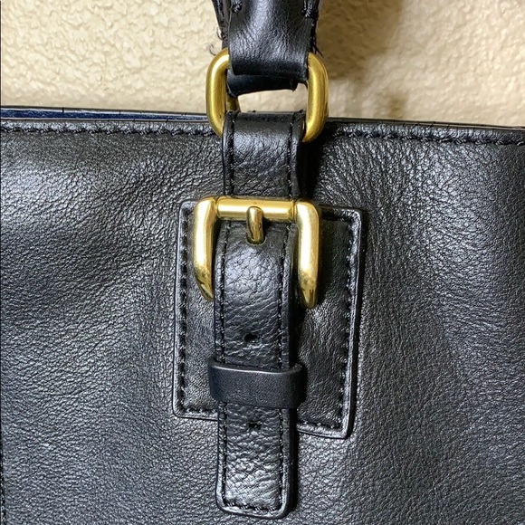 JCrew Black & Blue Leather Bag - Picture 2 of 8